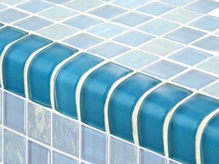 Azure, Trim 1  x 2  - Glass Tile For Sale