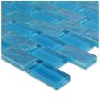 Azure, 1  x 2  - Glass Tile Online Hot Sale