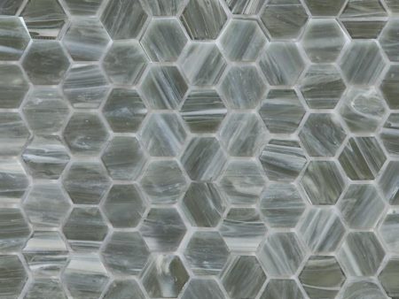 216H Gunpowder, Hexagon Mosaic - Glass Tile For Cheap