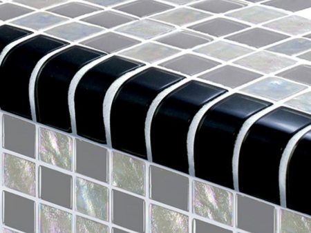 Black, Trim 1  x 2  - Glass Tile Online Sale