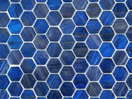 239H Sapphire, Hexagon Mosaic - Glass Tile Online Hot Sale