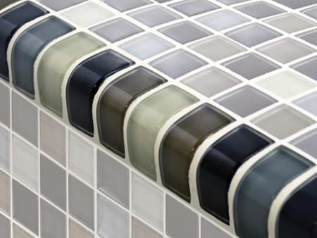 Black Charcoal Gray Taupe Blend, Trim - Glass Tile Online Hot Sale