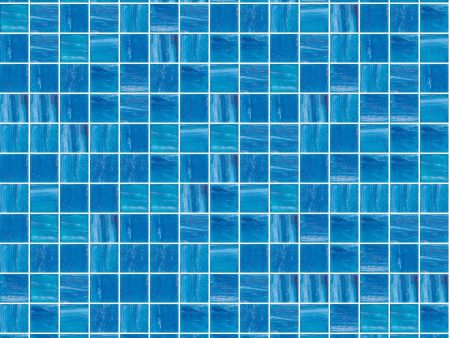 244 Aquatic Bliss, 3 4  x 3 4  - Glass Tile Discount