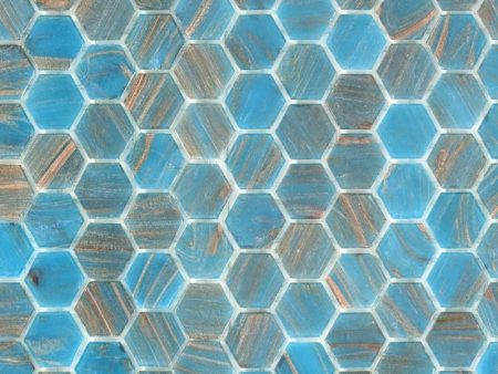 242H Argent Sky, Hexagon Mosaic - Glass Tile For Discount