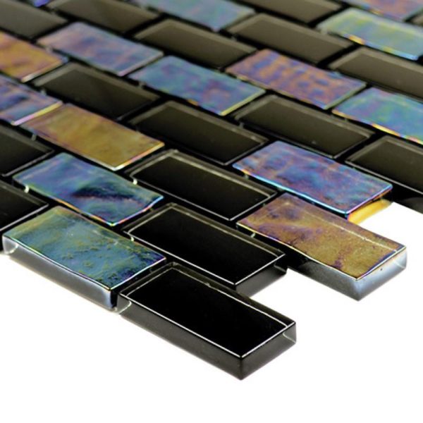 Black, 1  x 2  - Glass Tile Online Sale