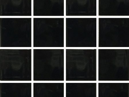 Black, 3  x 3  - Porcelain Pool Tile For Sale