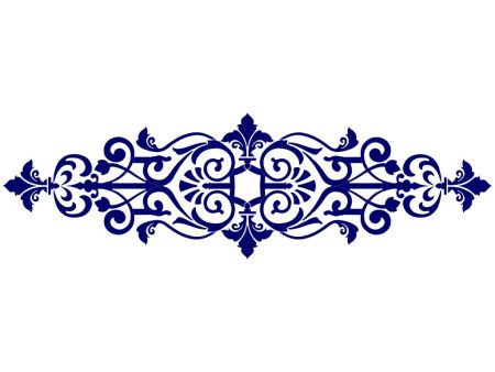 Baroque Center Scroll - Blue - Pool Mosaic Cheap