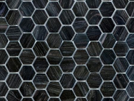 260H Moon Dust, Hexagon Mosaic - Glass Tile For Sale