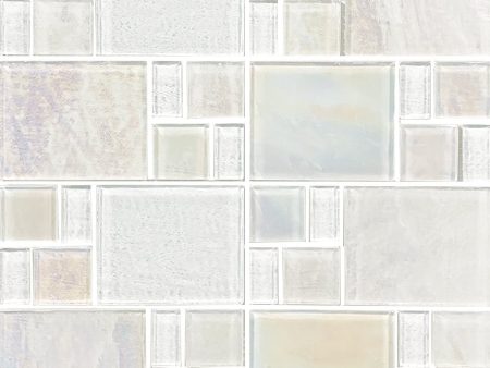 White, Mixed Mosaic - Glass Tile Cheap