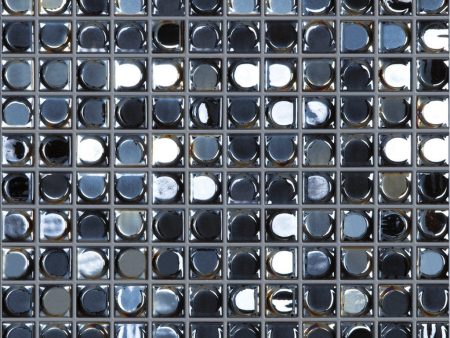 Black Iridescent, 1  x 1  - Glass Tile Hot on Sale