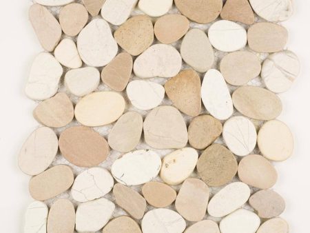 White and Tan - Shaved Pebble Tile Sale