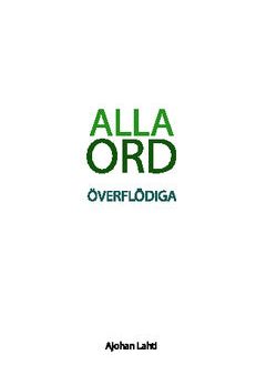 Alla ord överflödiga on Sale